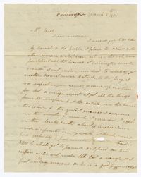 Letter from Comingtee Plantation Overseer James Coward to Ann Ball, March 6, 1835