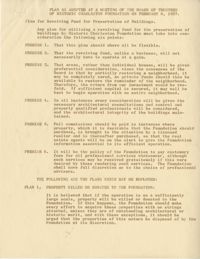 Plan as adopted at a meeting of the Board of Trustees of Historic Charleston Foundation on February 6, 1957
