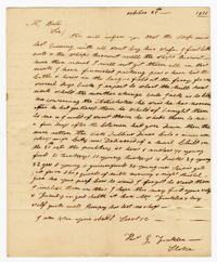 Letter from Stoke Plantation Overseer Thomas Finklea to John Ball, October 25, 1833