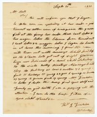 Letter from Stoke Plantation Overseer Thomas Finklea to John Ball, September 20, 1833