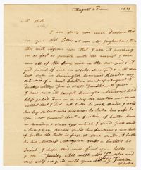 Letter from Stoke Plantation Overseer Thomas Finklea to John Ball, August 28, 1833