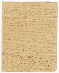 Letter from Quinby Plantation Overseer William Turner to John Ball, March 28, 1830