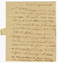 Letter from Kensington Plantation Overseer James Coward to John Ball, April 16, 1830