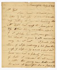 Letter from Kensington Plantation Overseer James Coward to Ann Ball, July 19, 1833