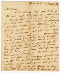Letter from Hyde Park Plantation Overseer Jesse Coward to John Ball, July 26, 1833