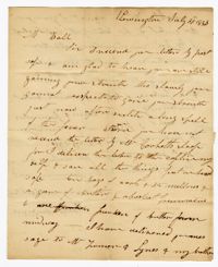 Letter from Kensington Plantation Overseer James Coward to John Ball, July 30, 1833