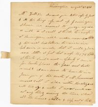 Letter from Kensington Plantation Overseer James Coward to John Ball, August 23, 1833