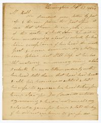 Letter One from Kensington Plantation Overseer James Coward to John Ball, September 27, 1833
