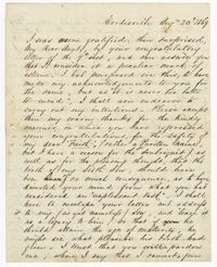 Letter from William Ball to his Aunt, August 20, 1869
