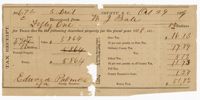 Tax Receipt for $51 from Edward Palmer to William Ball, 1879