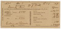 Tax Receipt for $79 from Edward Palmer to William Ball, 1879