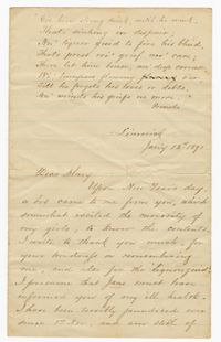 Letter from William Ball to Mary, January 12, 1891