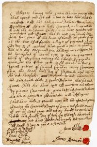 Articles of Agreement Between James Robinson and James Child, 1712