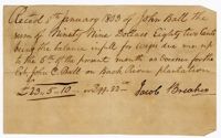 Receipt for Overseer Jacob Breakers, 1805