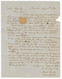 Letter from Alex Black to John Ball, January 25, 1849