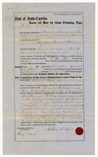 $18,000 Bond Between Elias Ball and Executors Alex Robertson and John Blacklock, 1857, 3
