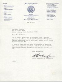 Letter from Robert B. Scarborough to Esau Jenkins, May 6, 1971