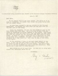 Letter from Guy and Candie Carawan to Esau Jenkins, July 6, 1971