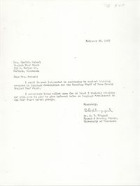 Letter from D. D. Kluppel to Cynthia Maisel, February 28, 1967