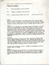 Memorandum from Bernice V. Robinson to Robert Williamson, December 14, 1970