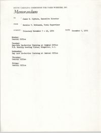 Memorandum from Bernice V. Robinson to James E. Clyburn, December 7, 1970