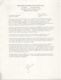 Memorandum from Gail MacRae to Bernice Robinson, September 1971