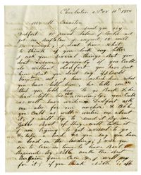 Letter to Harold Cranston from James Vidal, November 11, 1850