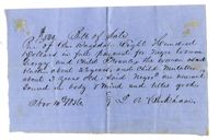Note of Bill of Sale for an Enslaved Woman and her Child, 1856