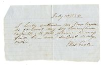 Note on Imprisonment for the Enslaved Boy Simon, 1856