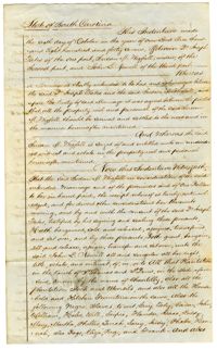 Conveyance of Chantilly Plantation from Susan M. Wigfall to John L. Nowell, 1847