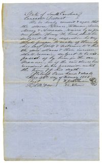 Agreement on Five Enslaved Persons Bequeathed to Henry Hilliard Gooch's Children, 1853