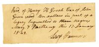 Payment Received for the Enslaved Persons Mary and Partheny, 1842