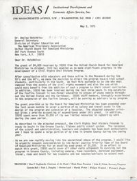 Letter from Bernice Robinson to Wesley Hotchkiss, May 3, 1973