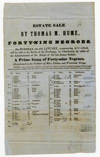 Notice of Estate Sale for Forty-Nine Enslaved Persons