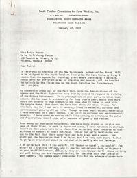 Letter from Bernice Robinson to Katie Hooper, February 22, 1972