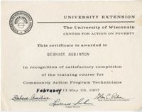 Bernice Robinson Community Action Program Technicians Certificate