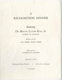 A Recognition Dinner Honoring Dr. Martin Luther King, Jr.