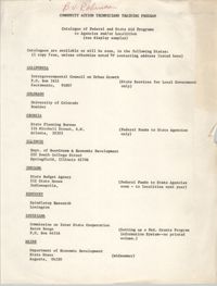 Catalogue of Federal and State Aid Programs