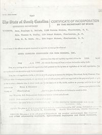 South Carolina Commission for Farm Workers, Inc. Certificate of Incorporation