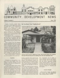 Community Development News, Volume I, Number I