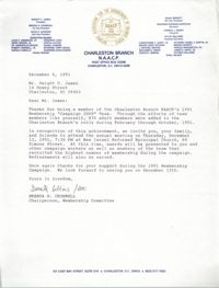Charleston Branch of the NAACP Memorandum, December 6, 1991