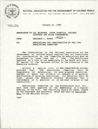 NAACP Memorandum, January 31, 1990