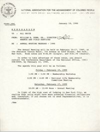 NAACP Memorandum, January 19, 1990