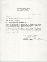 Charleston Branch of the NAACP Memorandum, January 23, 1990