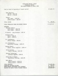 Charleston Branch of the NAACP Financial Report, April 26, 1990