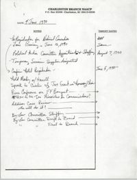 Notes, Charleston Branch of the NAACP, June 4, 1990