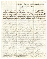 Letter from Emma Pringle Alston to Charles Alston, June 7, 1862