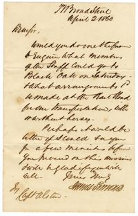 Letter from James Simons to John Julius Pringle Alston, April 2, 1860