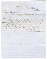Copy of Letter from Leroy Pope Walker to General Anderson, 1861