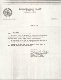 Edisto Branch of the NAACP Memorandum, June 24, 1983